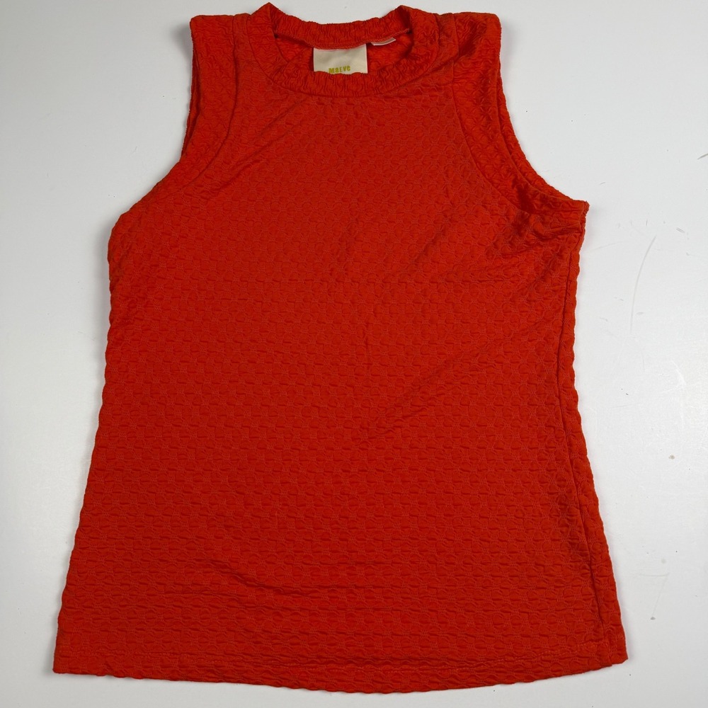 Maeve Anthropologie Orange Summer Preppy Fitted Sleeveless Beachwear Top Medium